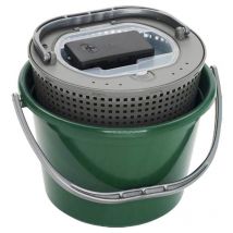 Seau A Vifs Plastilys 18l Rond Vert Fonce + Panier Vivier + Aerateur Integre Seau À Vifs + Panier Vivier + Aérateur Intégré