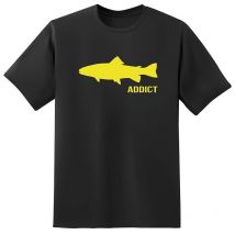 Short-sleeved Men's T-shirt - Black Fishxplorer Addict Truite - Noir Fx2atrbxl