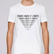 Short-sleeved Men's T-shirt - White Monsieur Pêcheur Dernier Lancer Et J'arrête - Blanc Tshirtdernierlancer-8