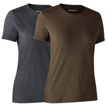 Short-sleeved T-shirt Woman Deerhunter Basic 2-pack Gris/marron - Pack Of 2 8395-572dh-46
