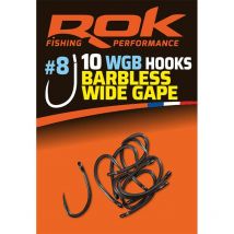 Single Hook Rok Fishing Barbless Wide Gape - Pack Of 10 Rok/040138