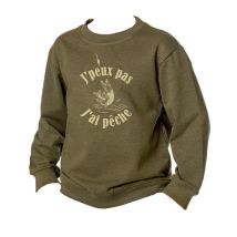Sweat Dla Juniora Bartavel J'peux Pas J'ai Pêche - Kaki Sweatkakit1171-14ans