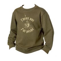 Sweat Junior Bartavel J'peux Pas J'ai Pêche - Kaki 14 Ans - Pêcheur.com