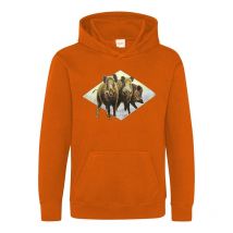 Sweat Junior Bartavel Sanglier - Orange 12 Ans