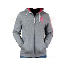 Sweat Zippé Homme Browning Snapshot À Capuche - Gris Chiné L