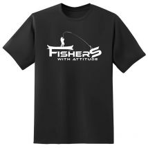 T-shirt De Mangas Curtas Homem - Preto Fishxplorer Fisher With Attitude - Noir Fx2ufwbl