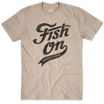 T-shirt De Mangas Curtas Para Homem - Areia Cyril Chauquet Fish On Vintage - Sable Tsh-fishonvin-sable-xl