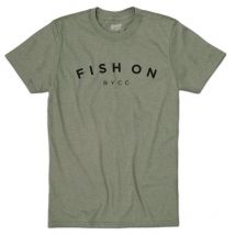 T-shirt De Mangas Curtas Para Homem - Caqui Cyril Chauquet Fish On Bycc - Kaki Tsh-fishonbycc-vertmili-xxl