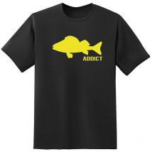 T-shirt De Mangas Curtas Para Homem - Preto Fishxplorer Addict Perche - Noir Fx2apebxxl