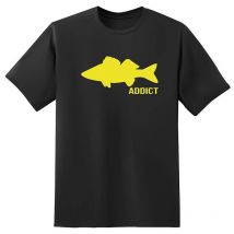 T-shirt De Mangas Curtas Para Homem - Preto Fishxplorer Addict Sandre - Noir Fx2asabxl