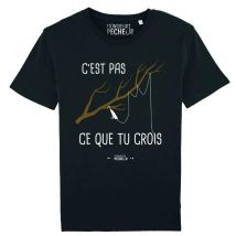 T-shirt De Mangas Curtas Para Homem - Preto Monsieur Pêcheur C'est Pas Ce Que Tu Crois - Noir Tshirtcestpascequetucrois-5