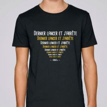 T-shirt De Mangas Curtas Para Homem - Preto Monsieur Pêcheur Dernier Lancer Et J'arrête - Noir Tshirtdernierlancer-4