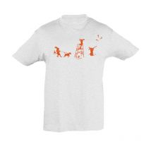 T-shirt Kurze Ärmel Kind Bartavel Theme Chasse T1168 Tee-shirtnatureenfantthemechasseblanc-t1168-8