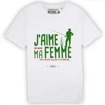 T-shirt Maniche Corte Uomo - Bianco Monsieur Pêcheur J'aime Ma Femme - Blanc Tshirtjaimemafemme-11