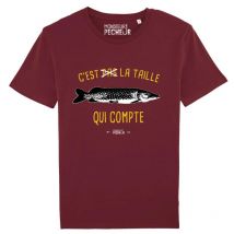 T-shirt Maniche Corte Uomo - Luccio - Burgundy Monsieur Pêcheur C'est Pas La Taille Qui Compte - Brochet - Burgundy Tshirttaillebrochet-28