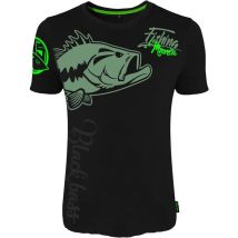 T-shirt Meski Z Krótkim Rekawem Hot Spot Design Black Bass Mania - Czarny 010001603