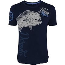 T-shirt Meski Z Krótkim Rekawem Hot Spot Design Fishing Mania Dorado - Granatowy 010001005