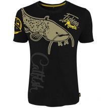 T-shirt Met Korte Mouwen Homme Hot Spot Design Fishing Mania Catfish - Zwart 010000602