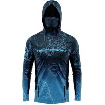 T-shirt Mit Langen Ärmeln Für Herren Hot Spot Design Hooded T-shirt Ocean Performance Bathymetry 010004305