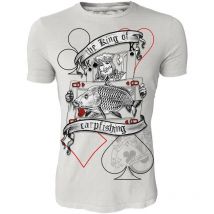 T-shirt Uomo Hot Spot Design The King Of Carpfishing - Grigio Ts-pk01001s05