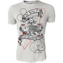 T-shirt Uomo Hot Spot Design The King Of Carpfishing - Grigio Ts-pk01001s03