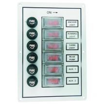 Tableau Electrique Euromarine Aluminium - 6 Interrupteurs Tableau - 6 Interrupteurs