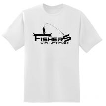 Tee Shirt Manches Courtes Homme Fishxplorer Fisher With Attitude - Blanc L