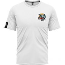 Tee Shirt Manches Courtes Homme Hot Spot Design Predator Barracuda - Blanc L - Pêcheur.com