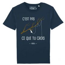 Tee Shirt Manches Courtes Homme Monsieur Pêcheur C'est Pas Ce Que Tu Crois - Marine Xl - Pêcheur.com