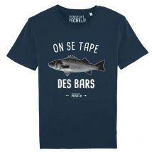 Tee Shirt Manches Courtes Homme Monsieur Pêcheur On Se Tape Des Bars - Marine S