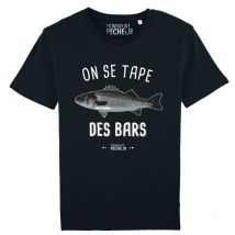 Tee Shirt Manches Courtes Homme Monsieur Pêcheur On Se Tape Des Bars - Noir L