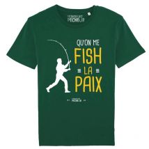 Tee Shirt Manches Courtes Homme Monsieur Pêcheur Qu'on Me Fish La Paix - Vert L
