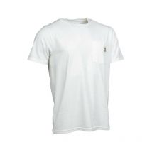 Tee Shirt Manches Courtes Homme Nash Make It Happen Badge Pocket - Ecru Xl - Pêcheur.com