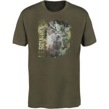 Tee Shirt Manches Courtes Homme Percussion Serigraphie Cerf - Camo Xl