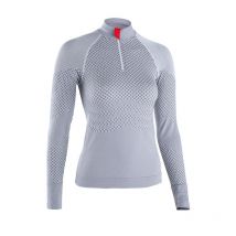 Tee Shirt Manches Longues Femme Damart Tee Shirt Thermolacty Energy 3 Col Zip - Gris Xs/s