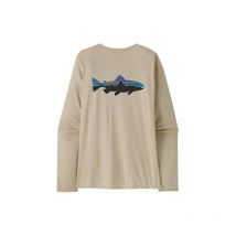 Tee-shirt Manches Longues Femme Patagonia W's L/s Cap Cool Daily Graphic Shirt - Pumice X-dye L - Pêcheur.com