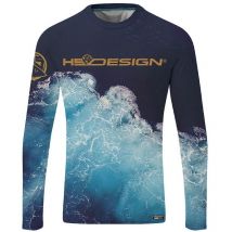 Tee Shirt Manches Longues Homme Hot Spot Design Ocean Performance - Bleu L