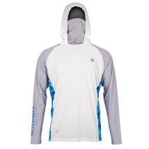 Tee Shirt Manches Longues Homme Preston Innovations Performance Hooded Sun Shirt Upf-40 - Blanc/gris S