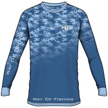 Tee Shirt Manches Longues Homme W.o.f. Uv Thon - Bleu L - Pêcheur.com