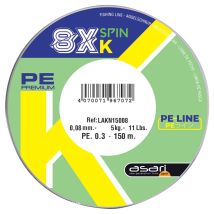 Trenza Asari 8x-k Spin - Vert Fluo - 150m Lakn15018