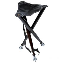 Trepied Bois Dessus Cuir Januel Avec Pics Hauteur 72cm