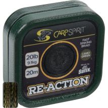 Tresse A Bas De Ligne Carp Spirit Re-action Braid Camo Green - 20m 15lbs