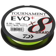Tresse Daiwa Tournament 8 Braid Evo+ - Chartreuse - 135m 135m - 14/100 - Pêcheur.com