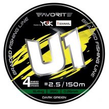 Tresse Favorite U1 - Vert Foncé - 150m 15.3/100 - Pêcheur.com