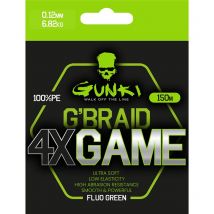 Tresse Gunki G'braid 4x Game - Vert Fluo -150m 16/100 - Pêcheur.com