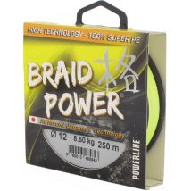 Tresse Powerline Braid Power - Jaune - 130m 130 M - 18/100 - Pêcheur.com