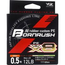 Tresse Ygk Bornrush Wx8 Rubber Custom - 200m Pe 0.4 - Pêcheur.com