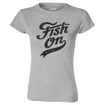 Women's Short-sleeve Tee Shirt Cyril Chauquet Fish On Vintage - Grey Tsf-fishonvin-grey-l