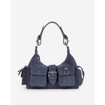 Bolso Amelia en ante azul marino para Mujer - The Kooples