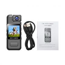 1080P Wearable Camera with Audio and Video Recording Clip-on Camera Camcorder 180° Rotatable Lens 1.54 Inch Screen Built-in Battery Motion Detection Night Vision for Law Enforcement Delivery